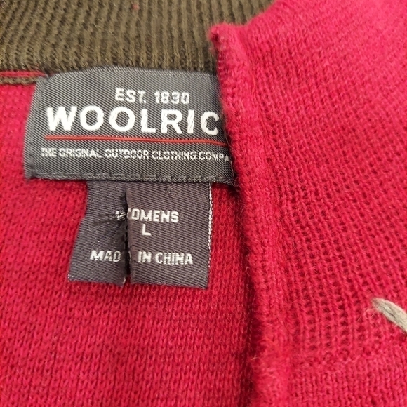 Vintage Woolrich Holiday Christmas Cardigan Sweater Vest Size Large Red Classic - Picture 10 of 12